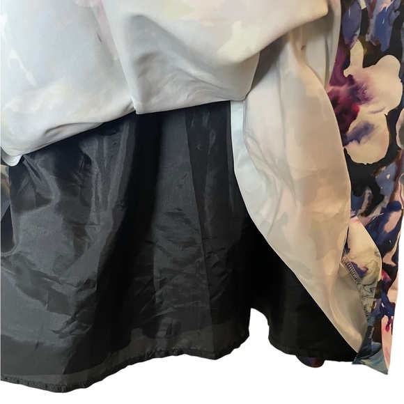 CUE Fit & Flare Floral Spring Dress Size 10 Knee Length Pockets Lined V Neck Zip - Picture 9 of 11